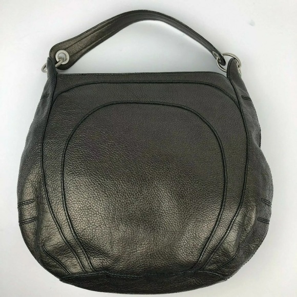 BANANAREPUBLIC Pebble Leather ShoulderBag Gunmetal - Picture 3 of 8